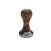 تمپر قهوه با دسته چوبی طبیعی و پایه استیل تخت برای سایزهای ۵۱، ۵۳ و ۵۸ میلیمتری